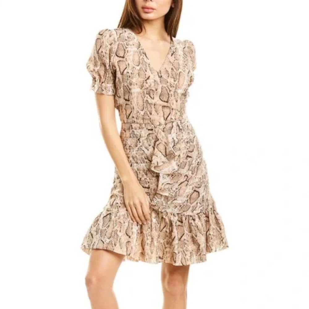 WALTER BAKER , Women's Snake Print Ruffle Dress